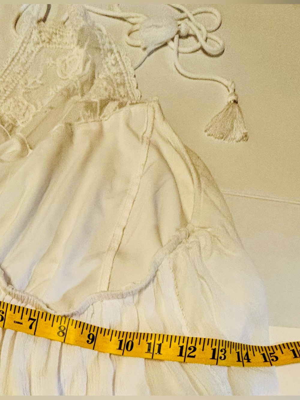 Abercrombie & Fitch White Embroidered Halter Maxi Dress XS/S - Picture 12 of 16